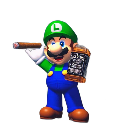 bottle, weapon, hat, animal, 3d render, pixel art, concept art, photorealistic transparent PNG cut-out