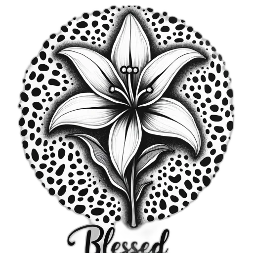 flower, monochrome, black, white, ink, drawing, lily, detailed transparent PNG cut-out