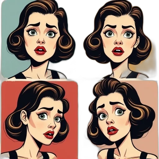 face, comic book art, cartoon, photorealistic, concept art, earth tones, red, dark transparent PNG cut-out