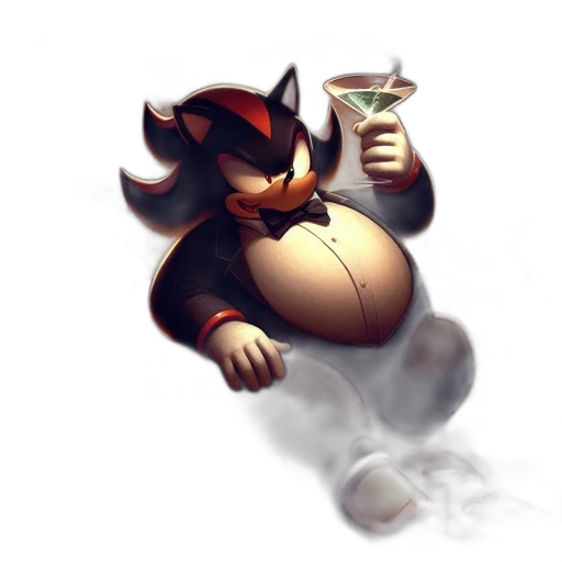 concept art, watercolor, fantasy art, 3d render, monochrome, anthropomorphic, hedgehog, tuxedo transparent PNG cut-out