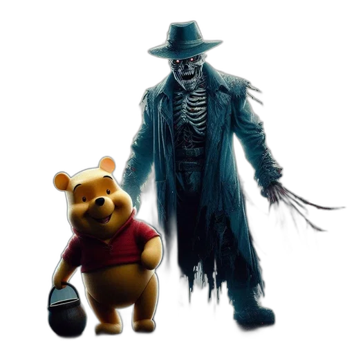 concept art, comic book art, fantasy art, pixel art, twisted, version, winnie, pooh transparent PNG cut-out