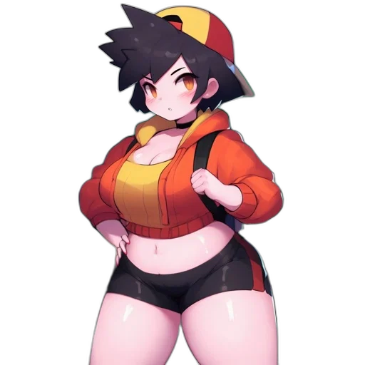 jacket, hat, staff, dress, concept art, pixel art, anime, cartoon transparent PNG cut-out