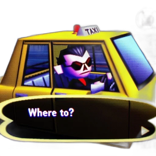 car, concept art, vaporwave, yellow, taxi, character, wearing, sunglasses transparent PNG cut-out