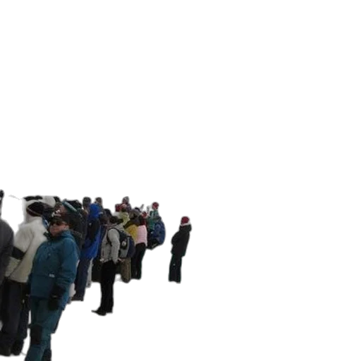 staff, hat, robot, 3d render, snow, crowd, people, ski transparent PNG cut-out
