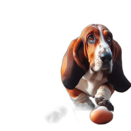 animal, food, photorealistic, 3d render, concept art, basset, hound, dog transparent PNG cut-out