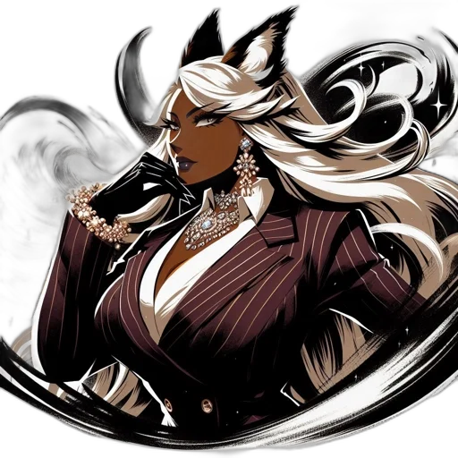 staff, hair, dragon, comic book art, fantasy art, concept art, anime, monochrome transparent PNG cut-out