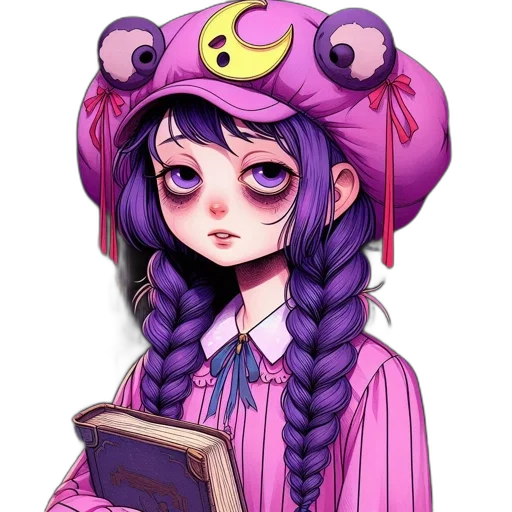 staff, hat, dress, crown, anime, fantasy art, pixel art, watercolor transparent PNG cut-out