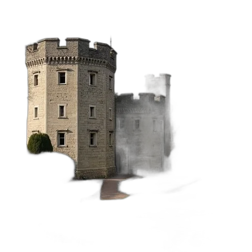 crown, building, dragon, sword transparent PNG cut-out