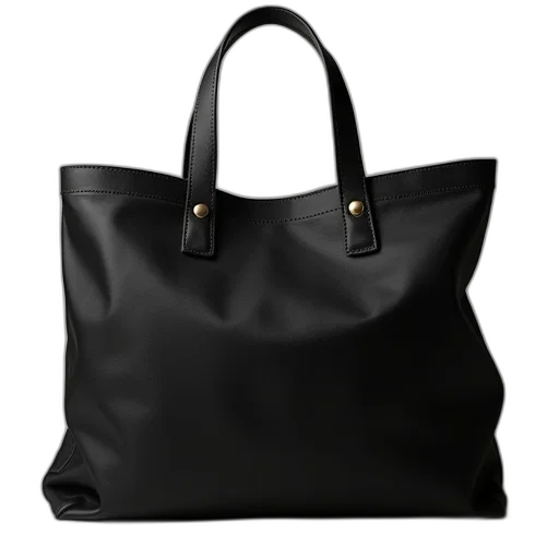 3d render, monochrome, black, tote, bag, guse, handle transparent PNG cut-out