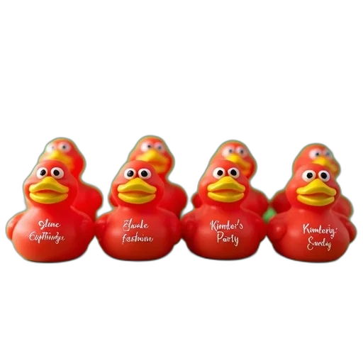 jewelry, food, 3d render, group, red, rubber, ducks, yellow transparent PNG cut-out