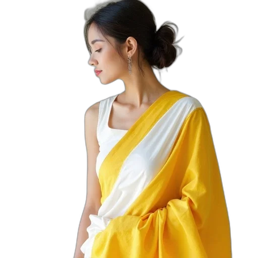 dress, jewelry, oil painting, photorealistic, golden, woman, wearing, white transparent PNG cut-out