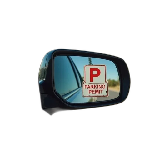 car, hang, rearview, mirror, side, facing, out, parking transparent PNG cut-out