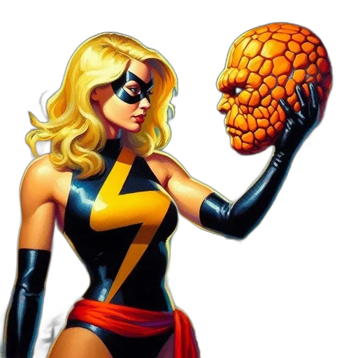 comic book art, concept art, pixel art, golden, two, superheroes, blonde, woman transparent PNG cut-out