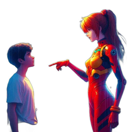 robot, weapon, dress, concept art, comic book art, cyberpunk, pixel art, fire transparent PNG cut-out