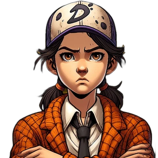 face, hat, jacket, staff, comic book art, anime, cartoon, concept art transparent PNG cut-out