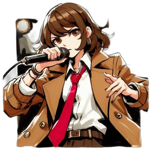 jacket, staff, weapon, animal, pixel art, cartoon, concept art, anime transparent PNG cut-out
