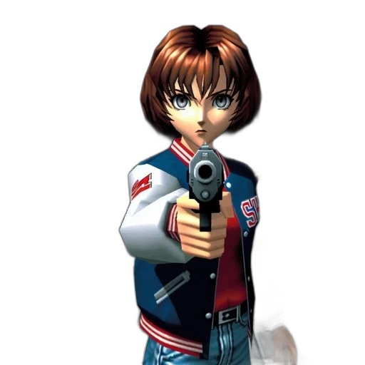 weapon, jacket, staff, concept art, anime, comic book art, pixel art, armed transparent PNG cut-out