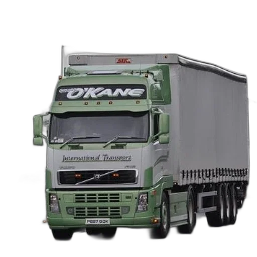 3d render, photorealistic, concept art, green, white, truck, word, kane transparent PNG cut-out