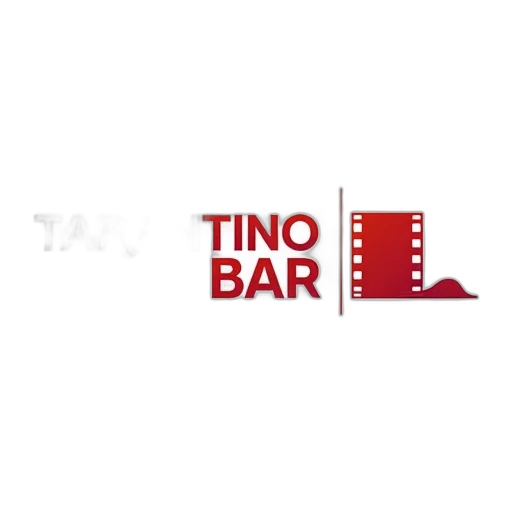 3d render, stylized, logo, featuring, words, tarantino, bar, red transparent PNG cut-out
