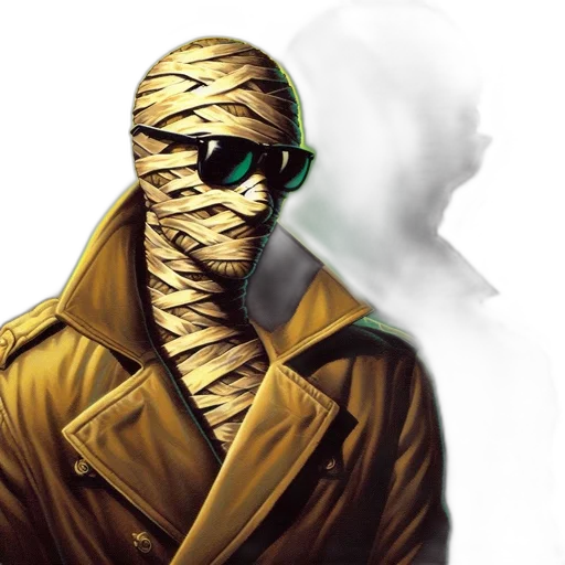 mask, jacket, face, comic book art, concept art, cyberpunk, fantasy art, golden transparent PNG cut-out