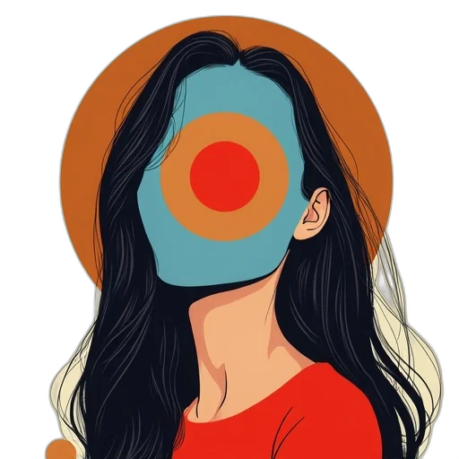 mask, face, dress, hair, watercolor, pixel art, concept art, cartoon transparent PNG cut-out