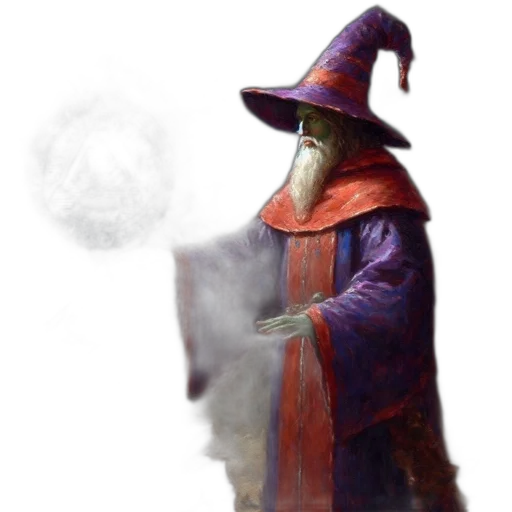 staff, mask, hat, face, concept art, fantasy art, photorealistic, pixel art transparent PNG cut-out