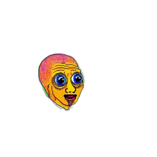 face, mask, creature, jacket, cartoon, pixel art, vaporwave, 3d render transparent PNG cut-out