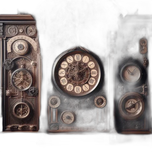 furniture, photorealistic, concept art, 3d render, earth tones, elaborate, clockwork, structure transparent PNG cut-out