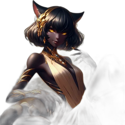 staff, mask, dress, fantasy art, concept art, anime, photorealistic, golden transparent PNG cut-out