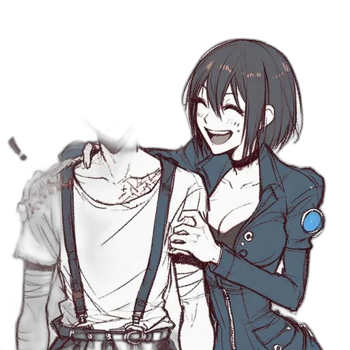 jacket, weapon, mask, robot, concept art, cyberpunk, anime, comic book art transparent PNG cut-out
