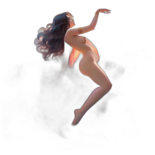 dress, concept art, fantasy art, 3d render, pixel art, fog, fire, underwater transparent PNG cut-out