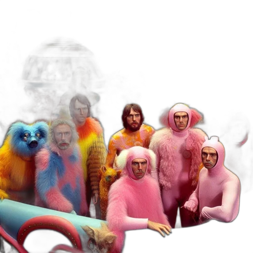creature, mask, animal, jacket, concept art, vaporwave, fantasy art, pixel art transparent PNG cut-out