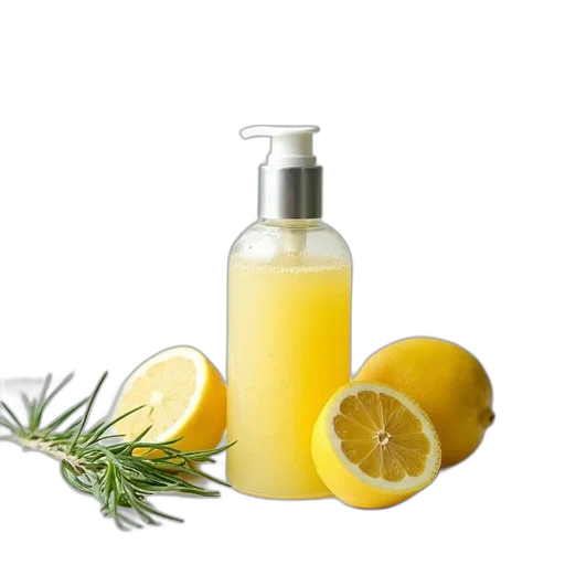 bottle, lemon, scrub, rosemary transparent PNG cut-out