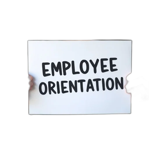 staff, person, holding, sign, word, employee, orientation, over transparent PNG cut-out