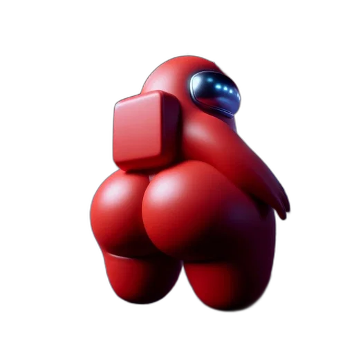 robot, animal, creature, 3d render, concept art, pixel art, photorealistic, red transparent PNG cut-out