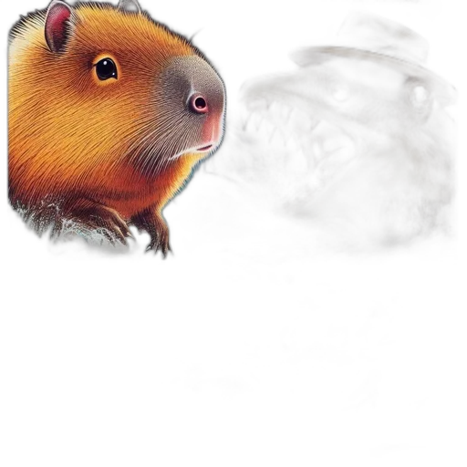 animal, creature, photorealistic, concept art, watercolor, oil painting, fog, poster transparent PNG cut-out