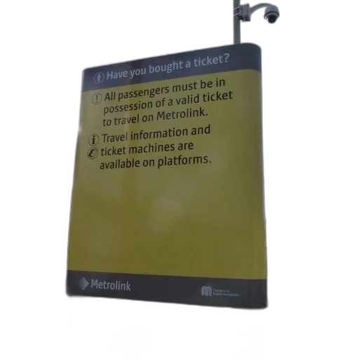 staff, 3d render, metrolink, sign, reminds, passengers, have, valid transparent PNG cut-out