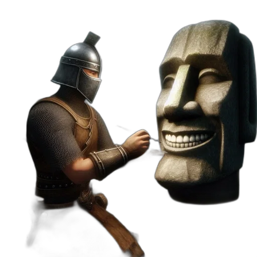 mask, weapon, sword, face, 3d render, concept art, fantasy art, photorealistic transparent PNG cut-out