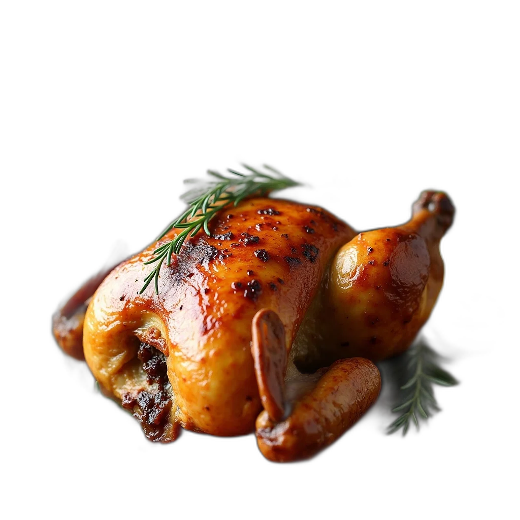 food, animal, hat, crown, photorealistic, 3d render, roasted, chicken transparent PNG cut-out