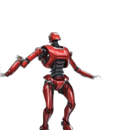 robot, creature, weapon, 3d render, concept art, cyberpunk, red, techno-filled transparent PNG cut-out