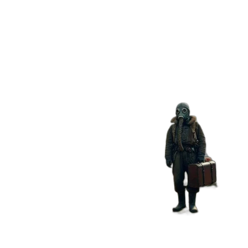 jacket, staff, hat, robot, concept art, 3d render, pixel art, cyberpunk transparent PNG cut-out
