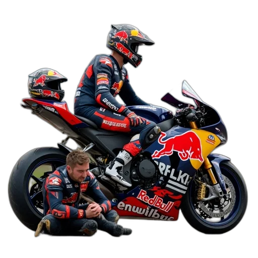concept art, person, sitting, ground, next, parked, motorcycle, has transparent PNG cut-out
