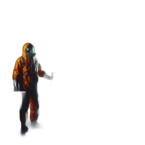 jacket, mask, robot, creature, concept art, 3d render, pixel art, cyberpunk transparent PNG cut-out