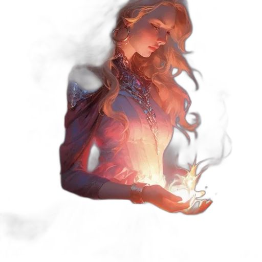 dress, staff, mask, concept art, fantasy art, comic book art, pixel art, fire transparent PNG cut-out