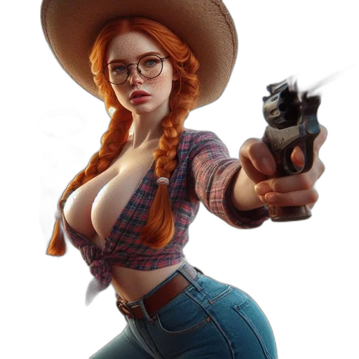 weapon, hat, staff, jacket, concept art, comic book art, fantasy art, photorealistic transparent PNG cut-out