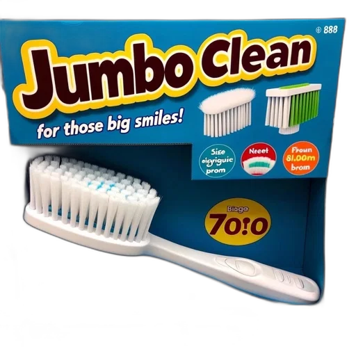 photo, shows, giant, sized, toothbrush, named, jumbo, clean transparent PNG cut-out