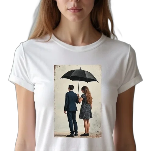 umbrella, dress, jacket, hat, photorealistic, oil painting, concept art, rain transparent PNG cut-out