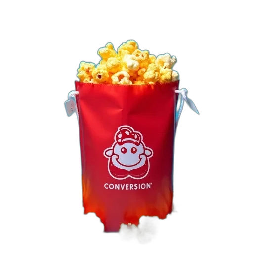 crown, food, 3d render, red, plastic, bag, filled, variety transparent PNG cut-out