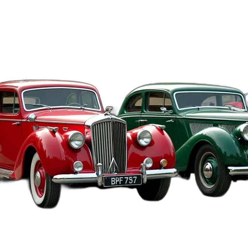car, photorealistic, 3d render, concept art, vintage, red, body, green transparent PNG cut-out