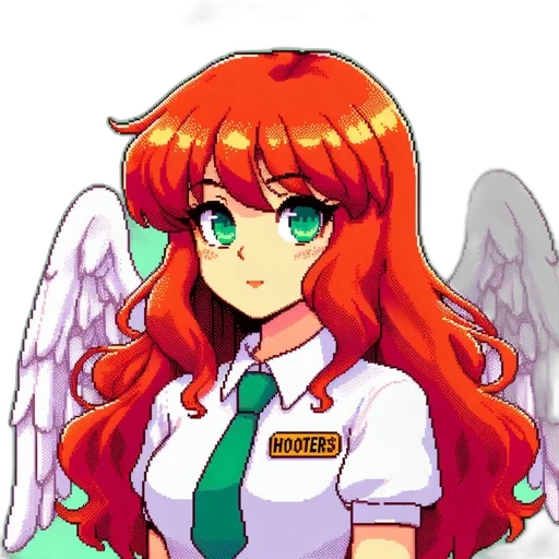 staff, pixel art, anime, cartoon, fantasy art, red, colorful, green transparent PNG cut-out